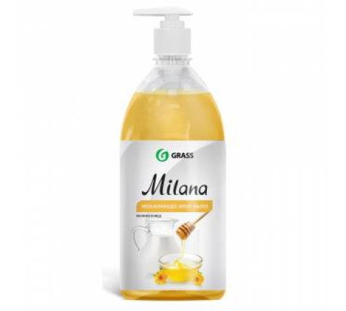 Мыло жидкое 1 л  Milana(крем-мыло)  Молоко и мед с дозатор., РФ