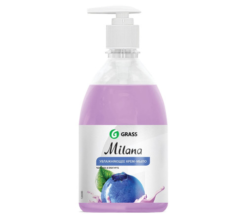 Мыло жидкое 0,5л  Milana  Черника в йогурте с дозатор., РФ
