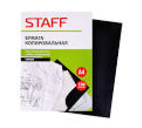 Бумага копировальная черная А4 STAFF, 100 л/упак, РФ