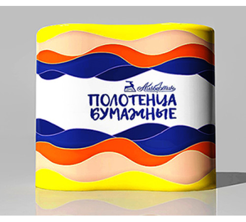 Полотенца бумажные  двухслойные  р 200*246, окрашеный 2 рулон/компл,16 компл/мешок РБ