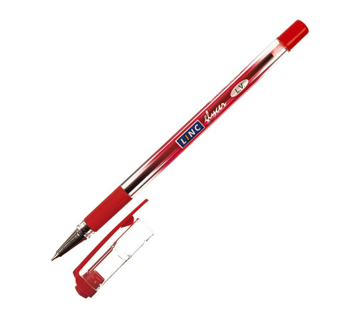 Ручка шариковая красная Linc Glycer 0,7мм, 142мм стержень, корпус прозрачный, красный,масл . Индия