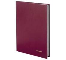 Книга учета клетка 96л , А4 Brauberg, 200*290мм, бумвинил, блок офсет, бордовый, РФ