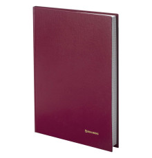 Книга учета клетка 96л , А4 Brauberg, 200*290мм, бумвинил, блок офсет, бордовый, РФ