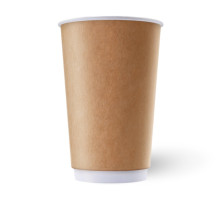 Стакан бумажный 400мл, Крафт, 2-х слойный 25шт/упак, Россия
