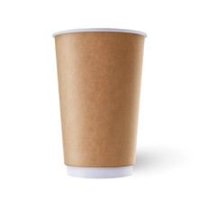 Стакан бумажный 400мл, Крафт, 2-х слойный 25шт/упак, Россия