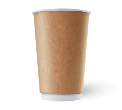 Стакан бумажный 400мл, Крафт, 2-х слойный 25шт/упак, Россия