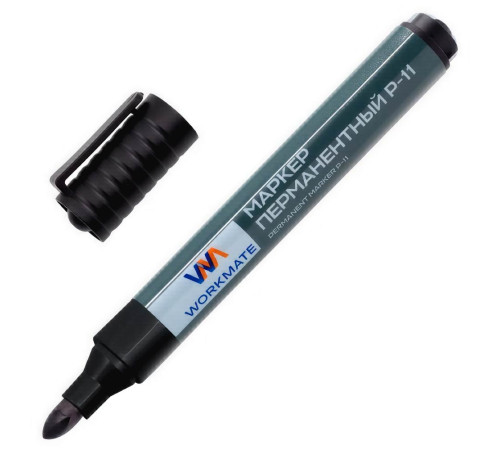 Маркер перманентный черный Workmate P-11 универсальный 2-4 мм, Китай