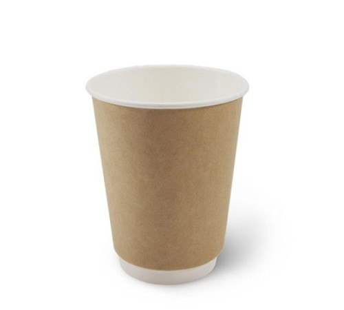 Стакан бумажный 250мл, Крафт, 2-х слойный 25шт/упак, Россия