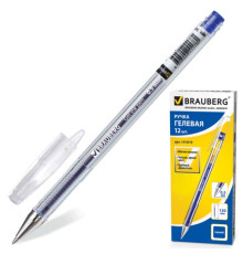 Ручка гелевая синяя 0,5 мм ZERO, прозр. корп., РФ