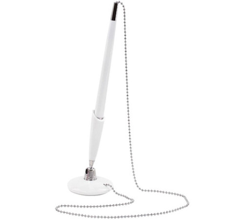 Ручка шариковая синяя настольная  "Стенд-Пен " BRAUBERG, с клейк осн.,корп. белый, Китай