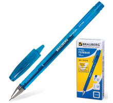 Ручка гелевая синяя 0,5 мм  BRAUBERG SGP007, корпус тонированный, игольч., РФ