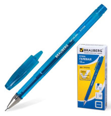 Ручка гелевая синяя 0,5 мм  BRAUBERG SGP007, корпус тонированный, игольч., РФ