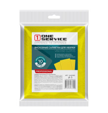 Салфетка вискоза (1шт)  30*38 см  унив,ONE SERVICE  цвет желтая, РФ