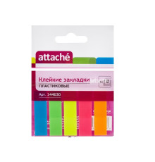 Закладки пластик. 12*45мм, 5цв*20л, Attache, Китай