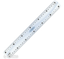 Линейка 20 см пласт., с держателем прозрачная Maped, Китай