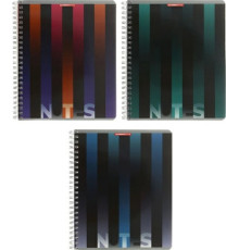 Тетрадь общая А5, 96 л. на гребне Полосы, 165*203 мм, клетка, ассорти, РФ