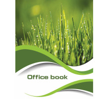 Тетрадь А4 96 л.для записей “Office book” Трава в росе,твердая обложка,  клетка, цветной блок, РБ