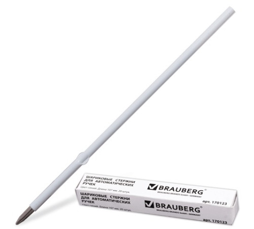 Стержень 107мм шариковый BRAUBERG с "ушками", евронаконечник, 0,5мм, 170123, синийРФ