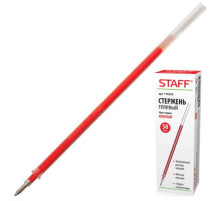 Стержень гелевый STAFF 135мм, евронаконечник 0,5мм, 170233, красный. РФ