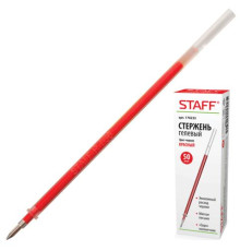Стержень гелевый STAFF 135мм, евронаконечник 0,5мм, 170233, красный. РФ