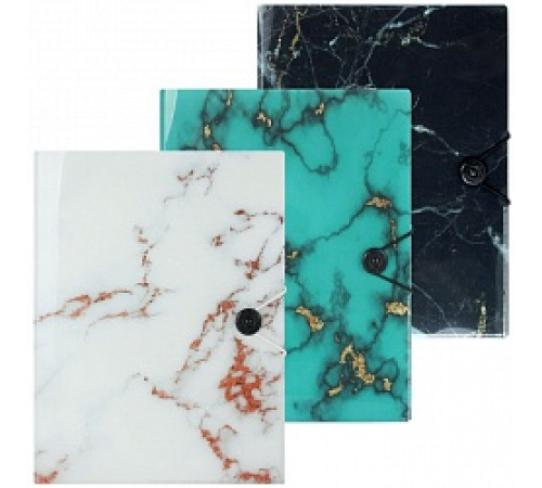 Папка на резинке А4 внутри 5 двойных уголков и вкладыш-конверт, цвет - мрамор ассорти. Армения