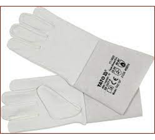 Перчатки (спилковые)  кожаные  длина 35 см размер 14 серые, Китай