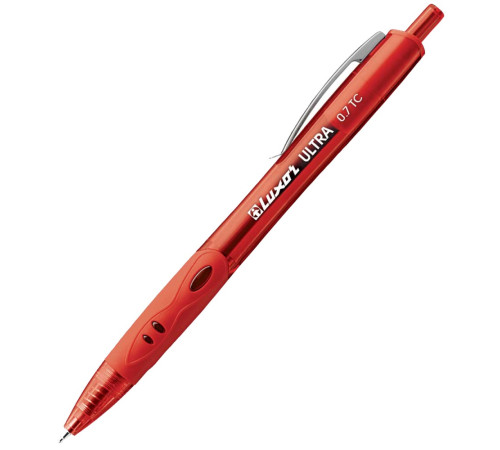 Ручка шарик/автомат Luxor "Ultra", 0,7мм, красная, корпус красный, Индия