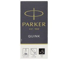 Чернильный патрон 75 мм. "Parker" 5 шт./уп., длин., ЧЕРНЫЙ, Литва