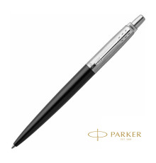 Ручка шарик/автомат Parker Jotter Kensington BlackCТ, подароч.упак,черн//серебр.,стер.синий, Франция