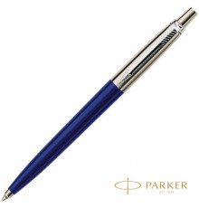 Ручка шарик/автомат Parker Jotter Kensington Blue CT, подароч.упак,синий/серебр.,стер.синий, Франция