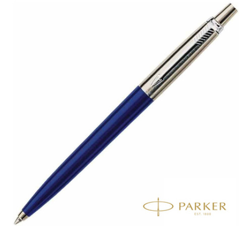 Ручка шарик/автомат Parker Jotter Kensington Blue CT, подароч.упак,синий/серебр.,стер.синий, Франция
