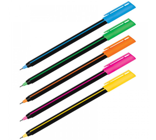 Ручка шариковая синий 0,5мм, Luxor Stick Soft Touch, (одноразовая) цвет ассорти, Индия