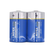 Батарейка LR20 щелочная  Mirex LR20 / D 1.5V   2 шт/уп, (2/12/96), shrink, Китай