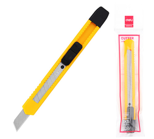 Нож канцелярский 9 мм, малый, Deli пластик. Китай