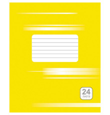 Тетрадь А5, 24 л. на скобе , 165*200 мм, клетка, желтая, РБ