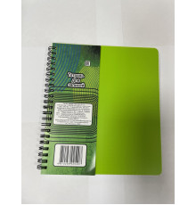 Тетрадь А5 100л  на гребне, 170х195 мм,  клетка, пластик салатовый, РБ