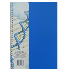 Тетрадь  А4 96л для записей, клетка, спираль, обложка синяя, пластик, РБ