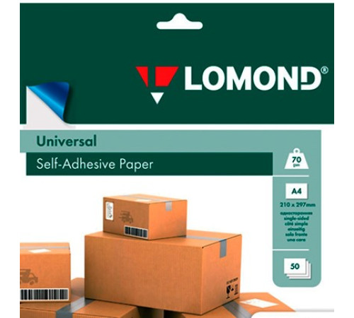 Наклейка самоклеющаяся А4  LOMOND Universal, 14 дел.105*41мм, 50л, РФ