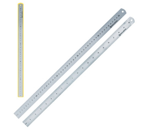 Линейка 50 см металл., BRAUBERG , упак. с европодвесом, 210310.РФ