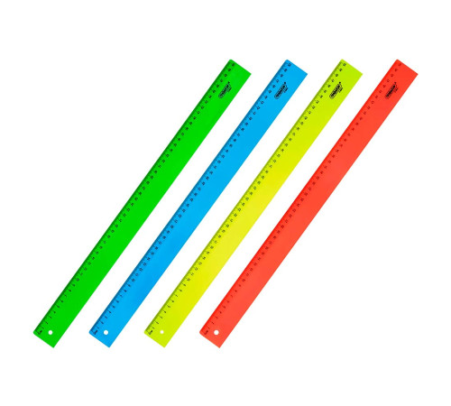 Линейка  50см, пластик Пифагор, цвет ассорти неоновый, РФ