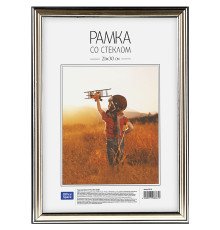 Рамка пластик со стеклом 21*30, 202 , OfficeSpace 2, серебристый, РФ