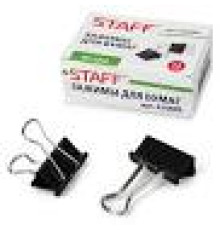 Зажим для бумаг 41 мм STAFF, на 200л, черный., РФ