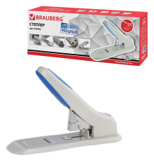 200л Степлер Мощный №24/6-23/24 BRAUBERG "Heavy duty PR O", серо-синий, эргономичный, РФ