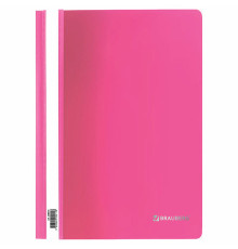 Скоросшиватель пластиковый BRAUBERG 180 мкм розовая, РФ