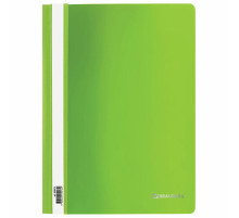 Скоросшиватель пластиковый BRAUBERG 180 мкм салатовый, РФ