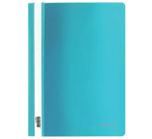 Скоросшиватель пластиковый BRAUBERG 180 мкм бирюзовый, РФ