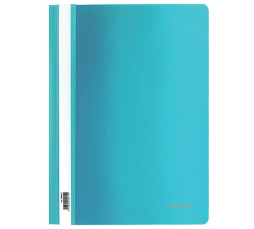 Скоросшиватель пластиковый BRAUBERG 180 мкм бирюзовый, РФ