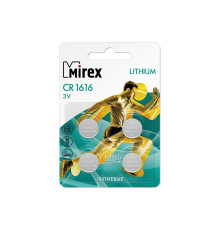 Батарейка CR1616, 3V Mirex литиевая блистер , Китай