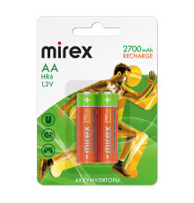 Аккумулятор Ni-MH Mirex HR6 / AA 2700mAh 1,2V 4 шт/упак  (4/40/200), блистер,Китай