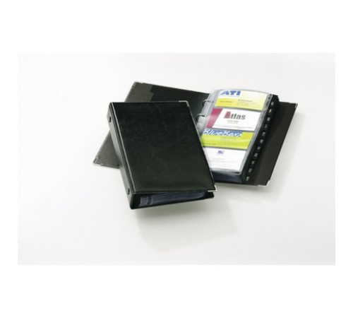 Визитница 145*255 мм, 200 карт,  "Visifix200" Durable ПВХ, в переплете, черный, Германия